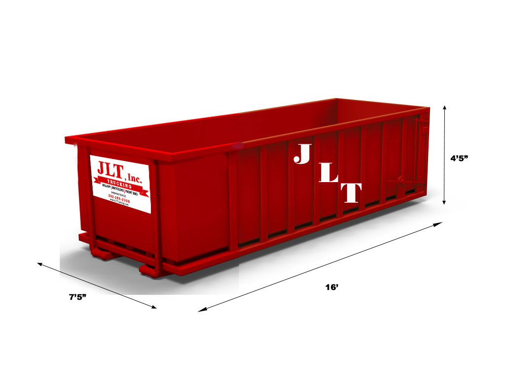roll off container; To showcase the dimensions of the container.